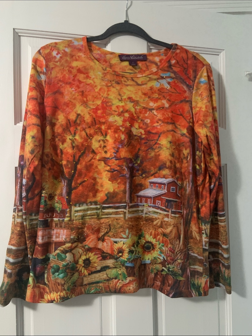 Long Sleeved Fall Design Shirt size Small